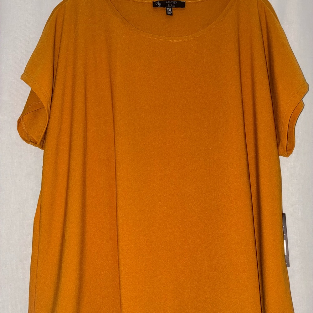 Ashley Blue Mustard Short Sleeve Top